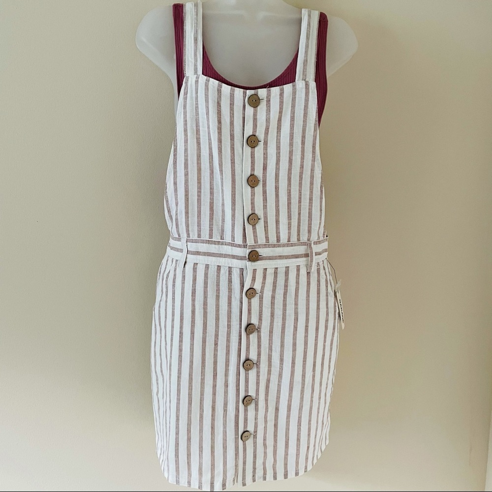 NWT New Garage Striped Skirt Button Down Dress XS